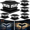 TW SHINE Solar Post Cap Lights 6 Pack, 2 Modes Fence Post Solar Powered Lights Outdoor Waterproof for 4x4 5x5 6x6 Wood Posts Warm White/Cool White for Yard, Garden, Porch, Deck, Patio Decor