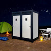 82-Inch Two-Person Portable Outdoor Toilet Cabin With Light, Sink And Fan