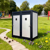 82-Inch Two-Person Portable Outdoor Toilet Cabin With Light, Sink And Fan