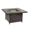Armstrong 42" Square Basketweave Aluminum Convertible Gas Fire Pit Table – photo 6