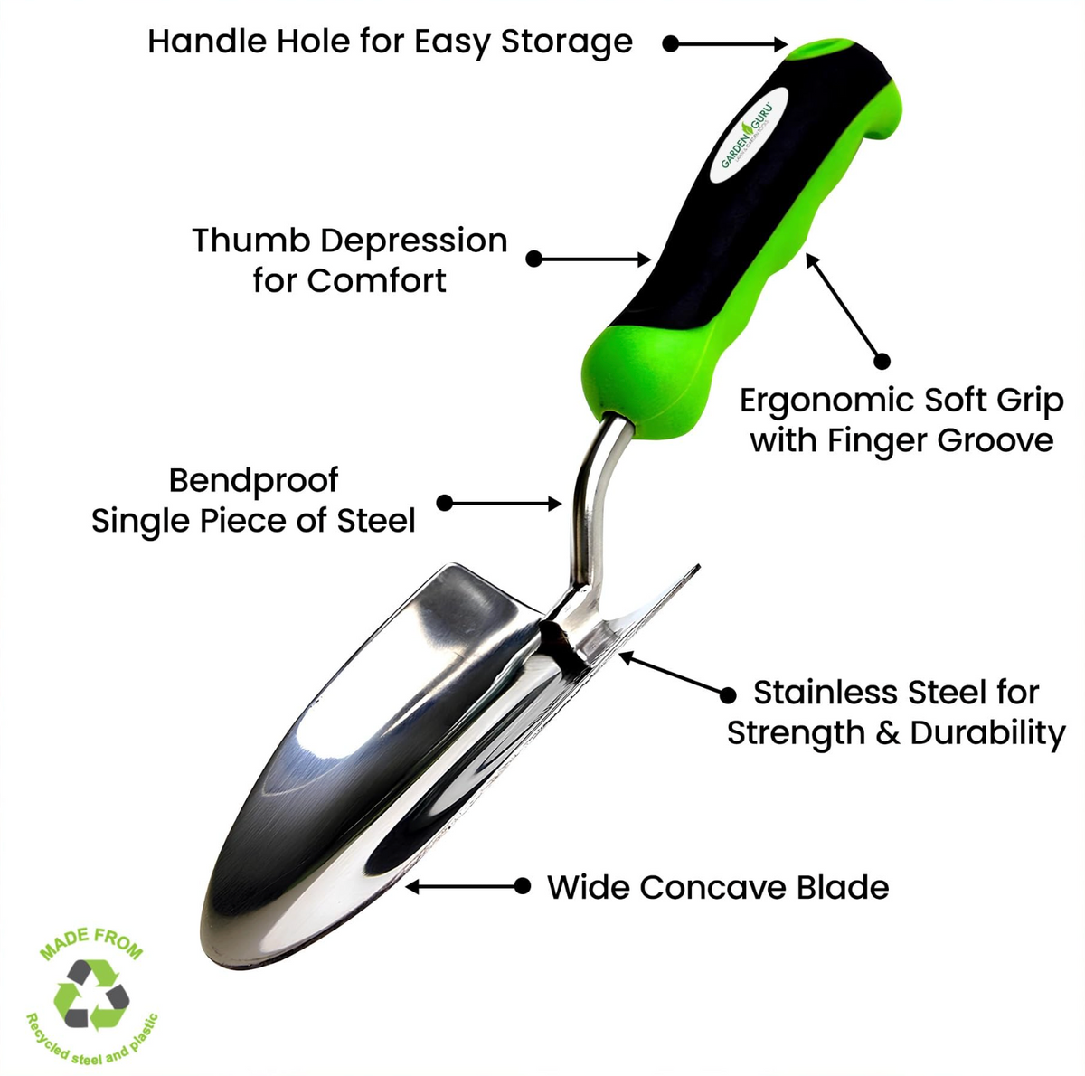 Stainless Steel 3pc Gardening Tool Set (Includes Trowel Transplanter Cultivator) – photo 2