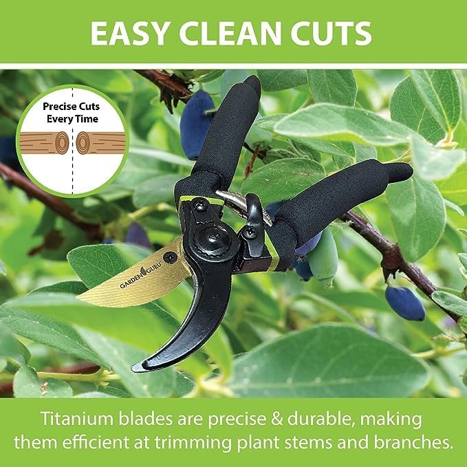 Titanium Soft Grip Garden Pruning Shears Clippers – photo 2