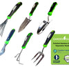 Stainless Steel 6pc Gardening Tool Set (Includes Trowel Transplanter Rake Weeder Cultivator Fork)