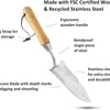 Stainless Steel Transplanter Trowel (classic wood handle) – photo 3
