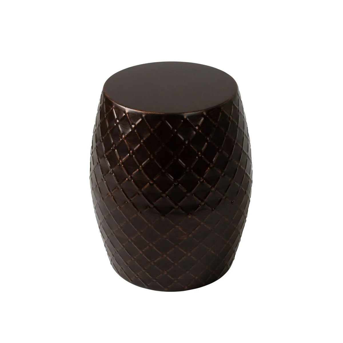 Braga Metal Stool Table Container in Antique Bronze Finish – photo 4