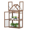 Cold Frame Mini Wooden Greenhouse for Vegetable and Flower-Brown