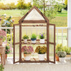 Cold Frame Mini Wooden Greenhouse for Vegetable and Flower-Brown
