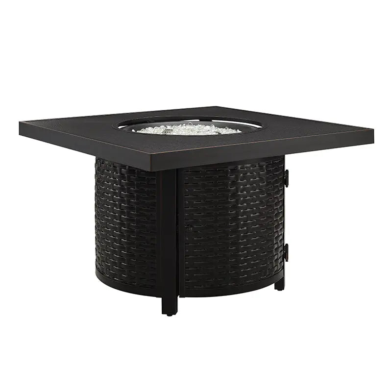 Dalton 40" Square Woven Aluminum Convertible Gas Fire Pit Table – photo 8