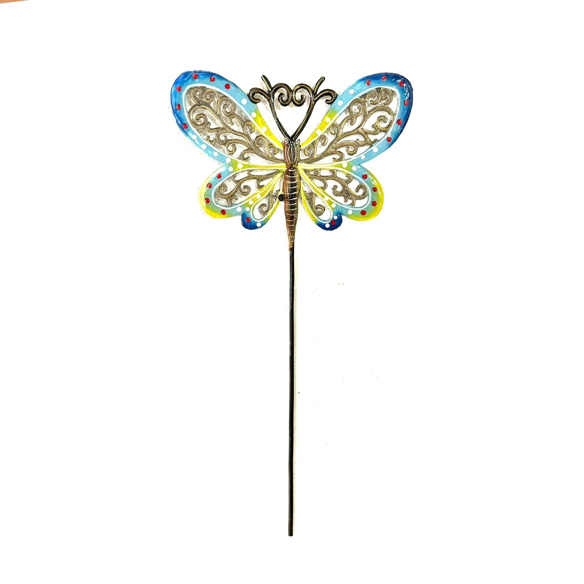 Blue-Yellow Butterfly Garden Stake