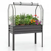 Galvanized Raised Garden Bed with Legs and Greenhouse Cover for Vegetable Flower