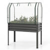 Galvanized Raised Garden Bed with Legs and Greenhouse Cover for Vegetable Flower