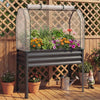 Galvanized Raised Garden Bed with Legs and Greenhouse Cover for Vegetable Flower
