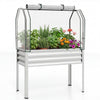 Galvanized Raised Garden Bed with Legs and Greenhouse Cover for Vegetable Flower