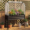 Galvanized Raised Garden Bed with Legs and Greenhouse Cover for Vegetable Flower
