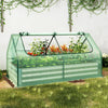 6 x 3 x 3 Feet Galvanized Raised Garden Bed with Greenhouse