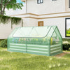 6 x 3 x 3 Feet Galvanized Raised Garden Bed with Greenhouse