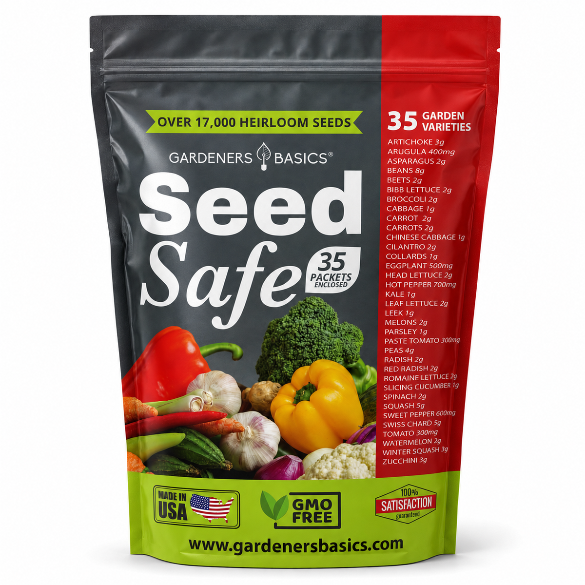 Seed Safe Survival Seed Kit – 35 Variety Pack