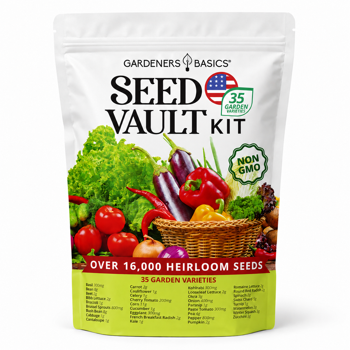 Vegetable Seed Vault Kit – 35 Variety Pack