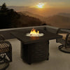 Henley 40" Round Aluminum Basketweave Convertible Gas Fire Pit Table – photo 2