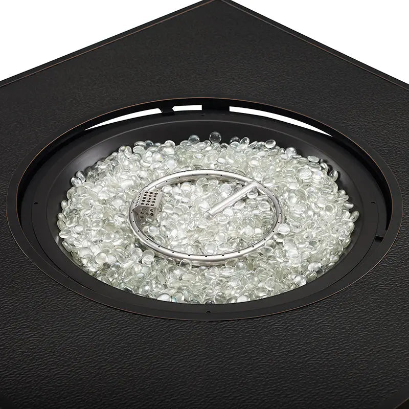 Henley 40" Round Aluminum Basketweave Convertible Gas Fire Pit Table – photo 8