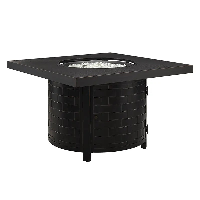 Henley 40" Round Aluminum Basketweave Convertible Gas Fire Pit Table – photo 9