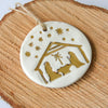 Gold Leaf Nativity Ornament