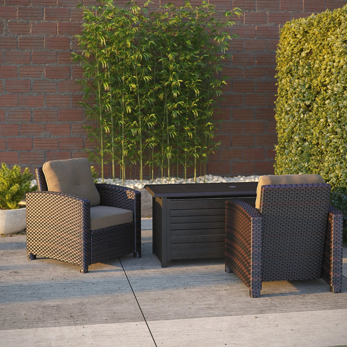 Miles Mocha Finish Outdoor Wicker Club Chair – photo 3