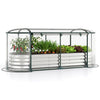 Outdoor Color Steel Raised Garden Bed with Greenhouse Cover Roll-up Window