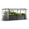 Outdoor Color Steel Raised Garden Bed with Greenhouse Cover Roll-up Window