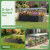 Outdoor Color Steel Raised Garden Bed with Greenhouse Cover Roll-up Window