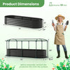 Outdoor Color Steel Raised Garden Bed with Greenhouse Cover Roll-up Window