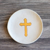 Small Ceramic Gold Leaf Cross Plate