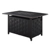 Preston 44" Rectangular Basketweave Aluminum Convertible Gas Fire Pit Table