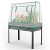 3-in-1 Raised Garden Bed with Greenhouse Cover and Trellis-Grey