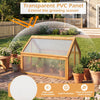 Wood Cold Frame Greenhouse Raised Flower Planter Protection with Transparent Openable Roof-Orange