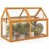 Wood Cold Frame Greenhouse Raised Flower Planter Protection with Adjustable Roof-Orange