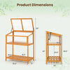 Wood Cold Frame Greenhouse with Transparent Openable Roof and Slatted Storage Shelf-Orange