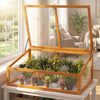 Wood Cold Frame Greenhouse Raised Planter Bed Protection with Transparent Flip-top Roof-Orange