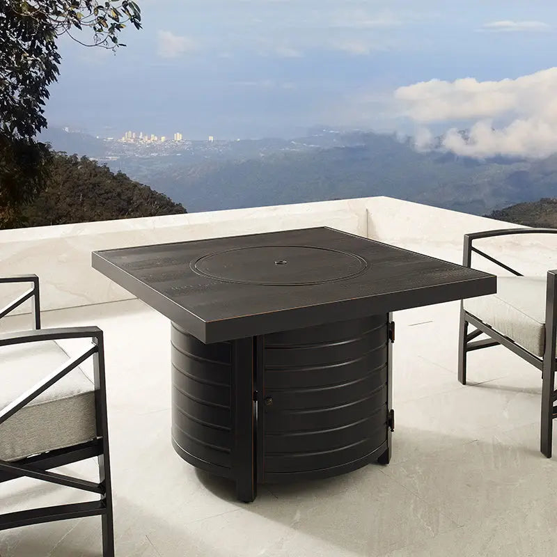 Yorke 40" Square Aluminum Convertible Gas Fire Pit Table – photo 4