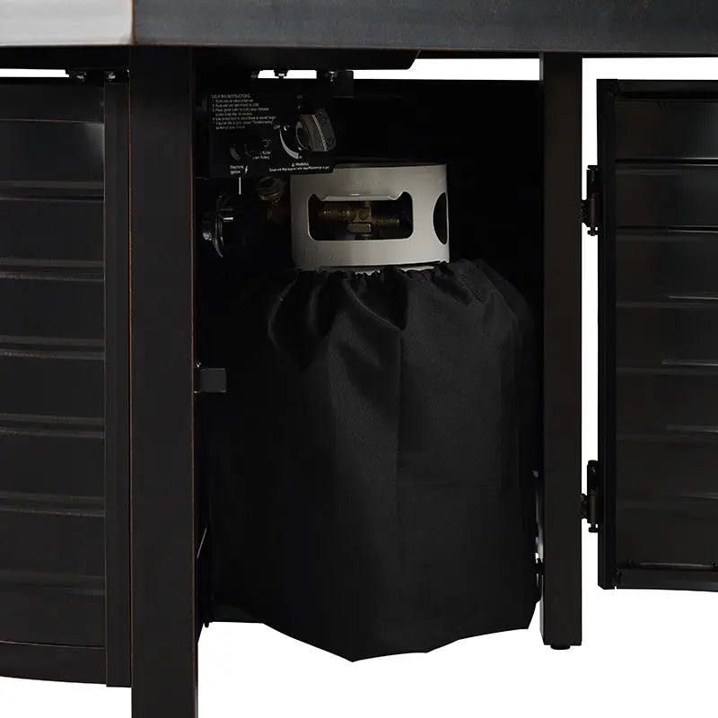 Yorke 40" Square Aluminum Convertible Gas Fire Pit Table – photo 10