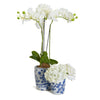 Blue White Chinoiserie Ceramic Vase Planter for Indoor Plants Decorative
