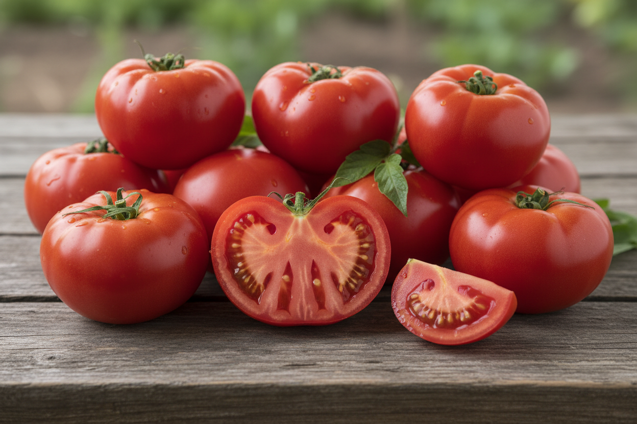 create image for Big Beef Hybrid Beefsteak VFFNTASt Tomato Seeds. no need to show the package