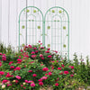 2 Pack 71" x 19.7" Metal Garden Trellis Rustproof Trellis for Climbing Plants Outdoor Flower Support Wrought Iron Ivy Vine Cucumbers Decorative(Green)