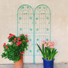 2 Pack 71" x 19.7" Metal Garden Trellis Rustproof Trellis for Climbing Plants Outdoor Flower Support Wrought Iron Ivy Vine Cucumbers Decorative(Green)