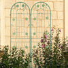 2 Pack 71" x 19.7" Metal Garden Trellis Rustproof Trellis for Climbing Plants Outdoor Flower Support Wrought Iron Ivy Vine Cucumbers Decorative(Green)