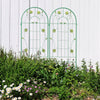 2 Pack 71" x 19.7" Metal Garden Trellis Rustproof Trellis for Climbing Plants Outdoor Flower Support Wrought Iron Ivy Vine Cucumbers Decorative(Green)