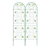 2 Pack 71" x 19.7" Metal Garden Trellis Rustproof Trellis for Climbing Plants Outdoor Flower Support Wrought Iron Ivy Vine Cucumbers Decorative(Green)