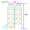 2 Pack 71" x 19.7" Metal Garden Trellis Rustproof Trellis for Climbing Plants Outdoor Flower Support Wrought Iron Ivy Vine Cucumbers Decorative(Green)