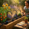 360° Bendable Drip Irrigation System with 49FT 5/8” Tubing Hose 5/16” Faucet Connector Automatic Watering Misting Kit For Garden Greenhouse Yard Lawn