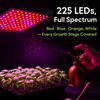 LED Grow Light Full Spectrum Hanging 225 LEDs Plant Grow Lamp Indoor Grow Light for Greenhouse Succulents Seedlings Plants Veg and Flower（15W LEDs）